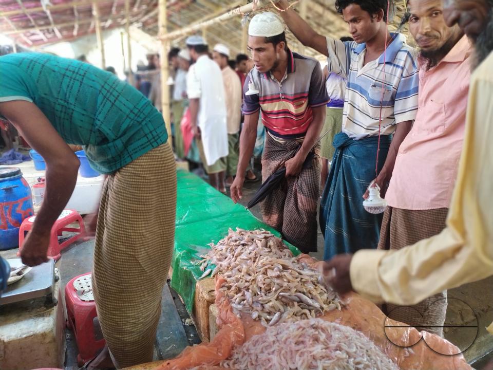 Fish stalls outside the Balukhali refugee camp