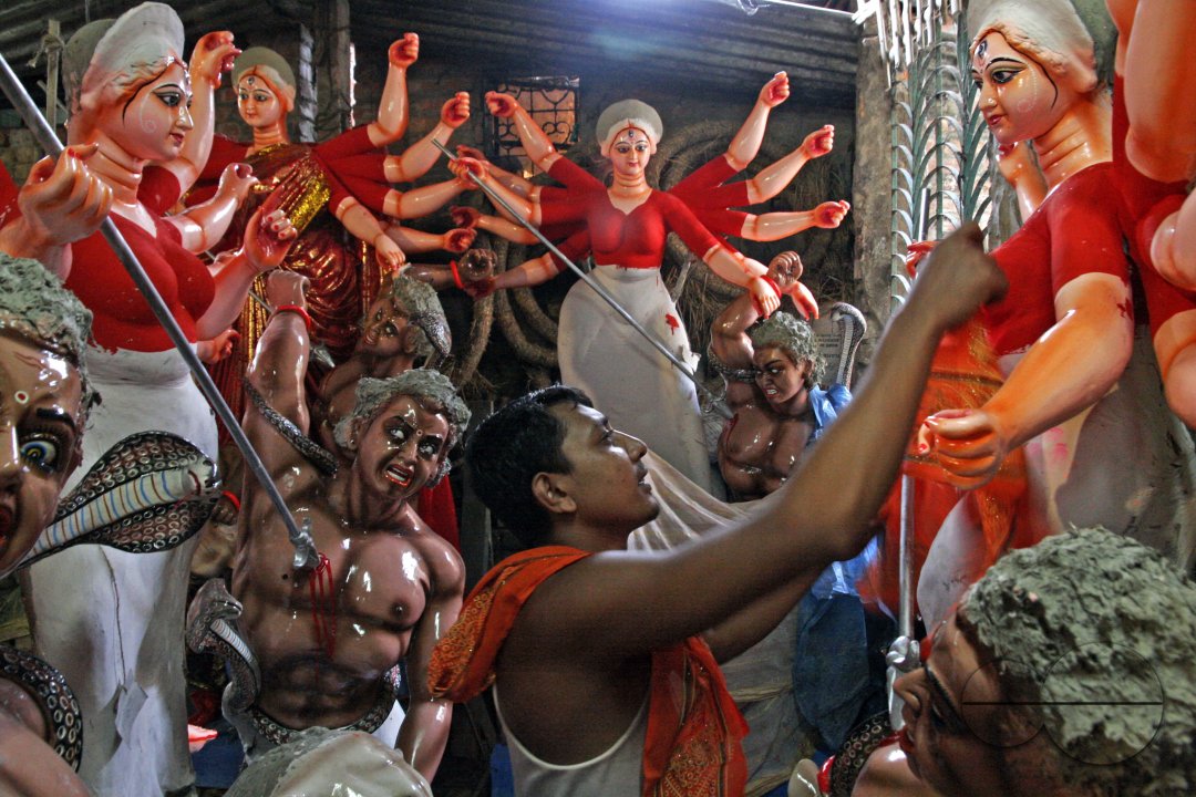 Idol makers are busy to preparing Durga
