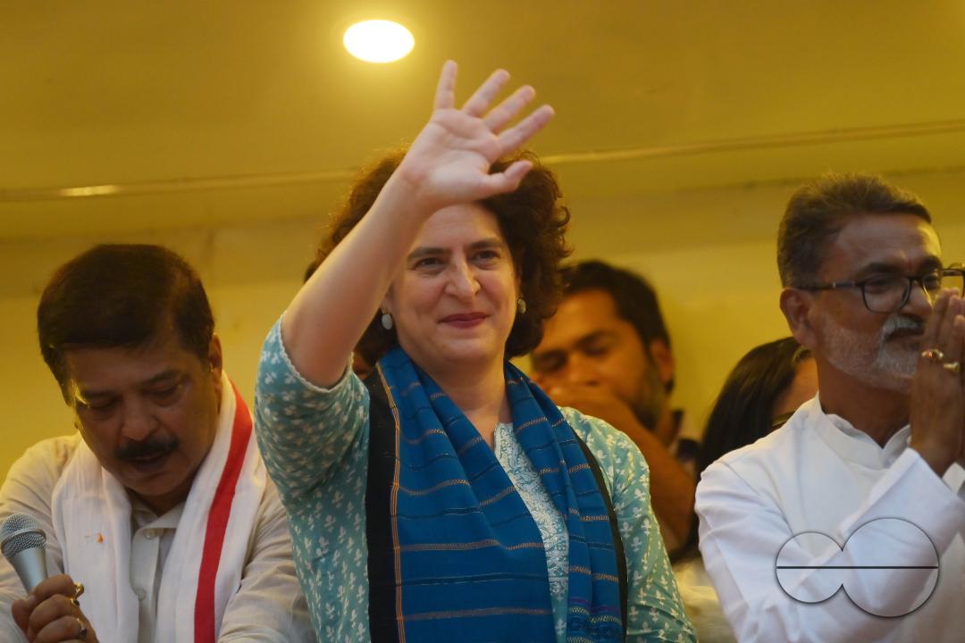 Congress leader Priyanka Gandhi Vadra, alongside leaders from the Indian Joint Opposition (Congress and CPIM), engaged in a spirited roadshow in anticipation of the upcoming Lok Sabha elections