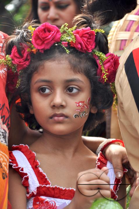 Portrait of a little girl during the New year celebrations