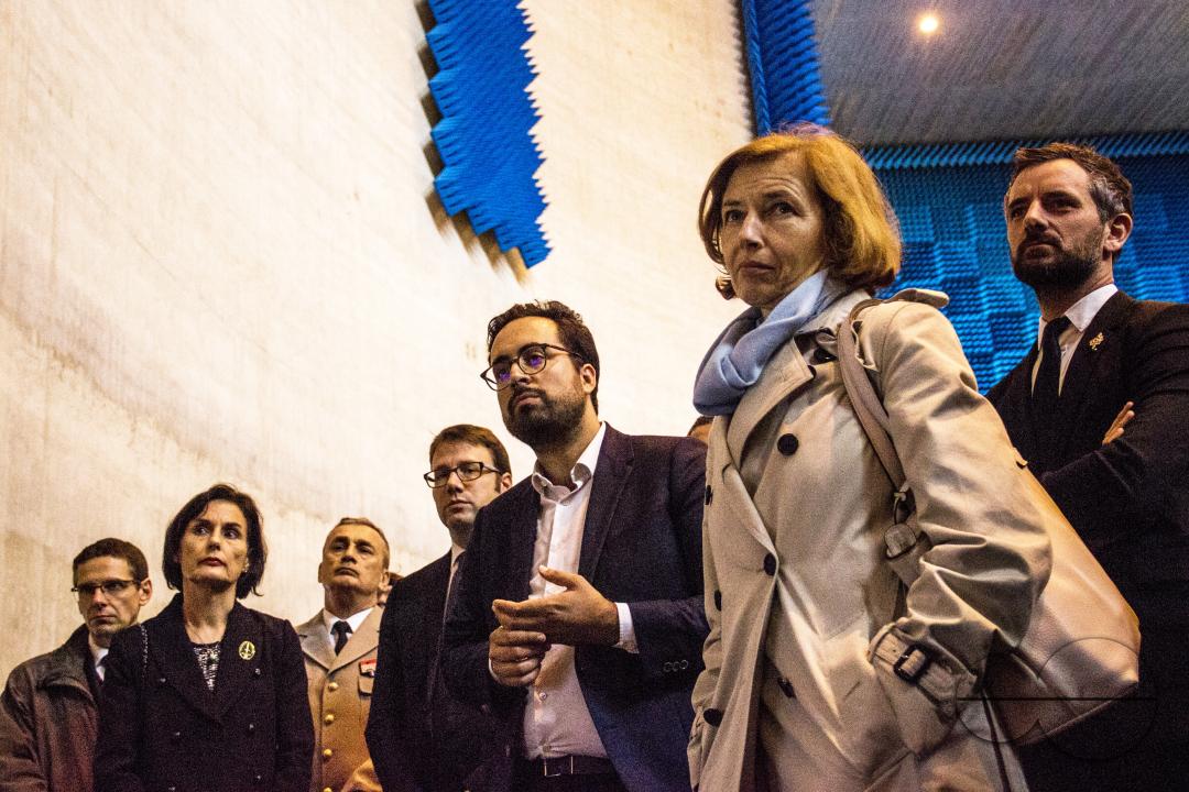 Florence Parly - Minister of Armed Forces, and Mounir Mahjoubi - Secretary of State for Digital, at the Directorate General of Armaments - Information Management (DGA - MI), the French Government Defense procurement and technology agency responsible for