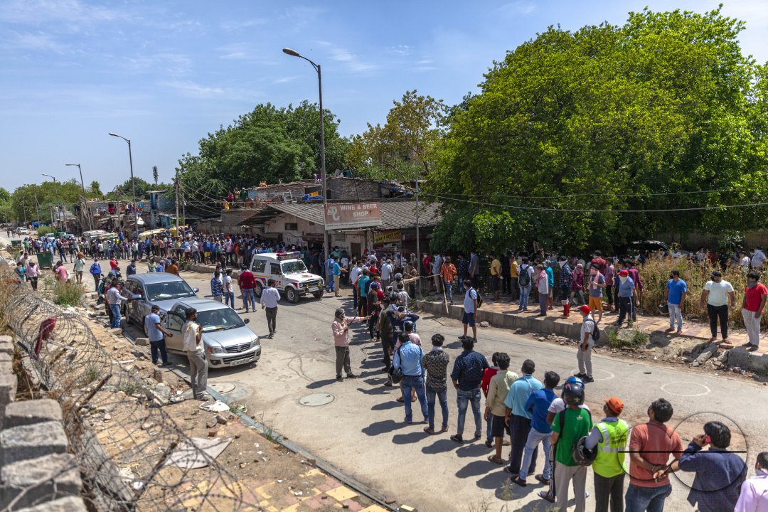 Liquor shop opening after lockdown