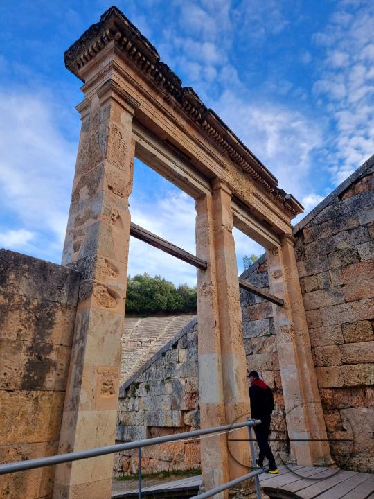 The Odeon of Herodes Atticus is a stone Roman theatre structure located on the southwest slope of the Acropolis of Athens