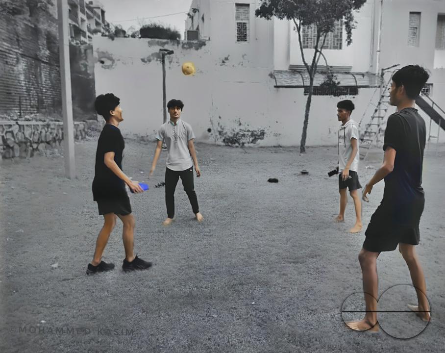 Rohingya adolescents are playing chinlone (Myanmar national game) at a local park in Nizamuddin, New Delhi, India.