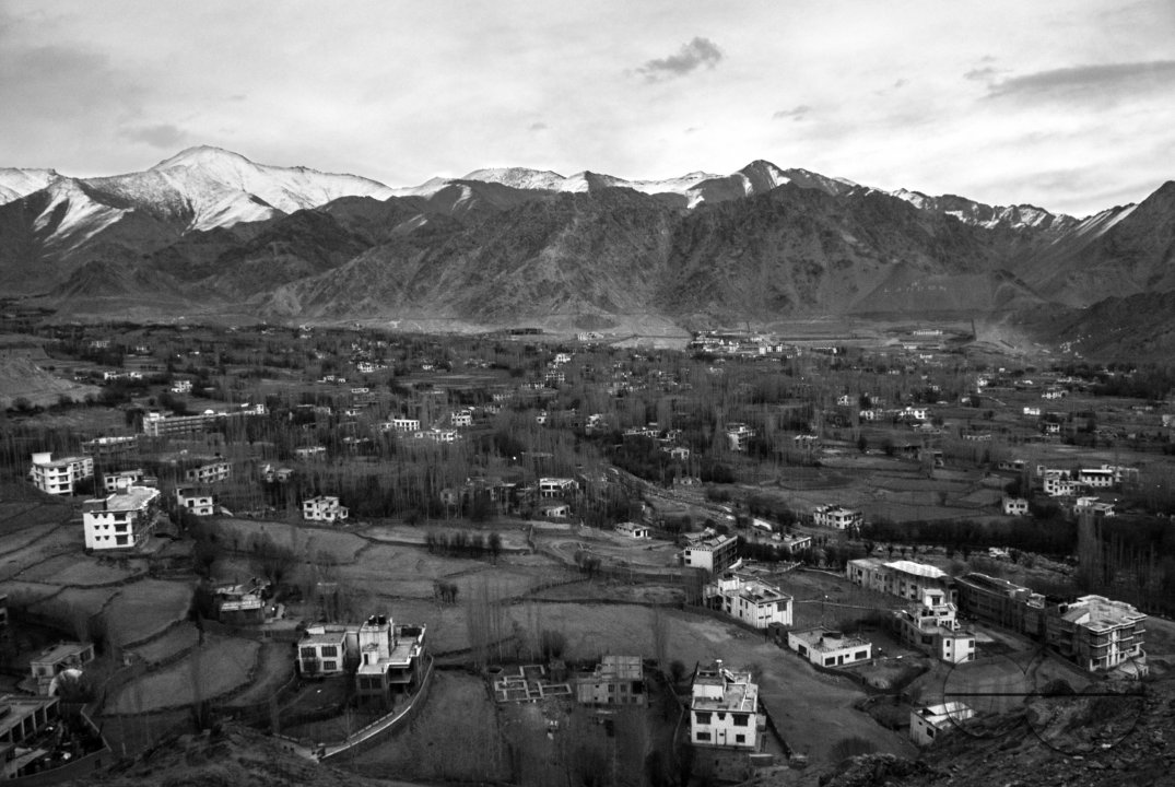 Leh at dusk, Ladakh.