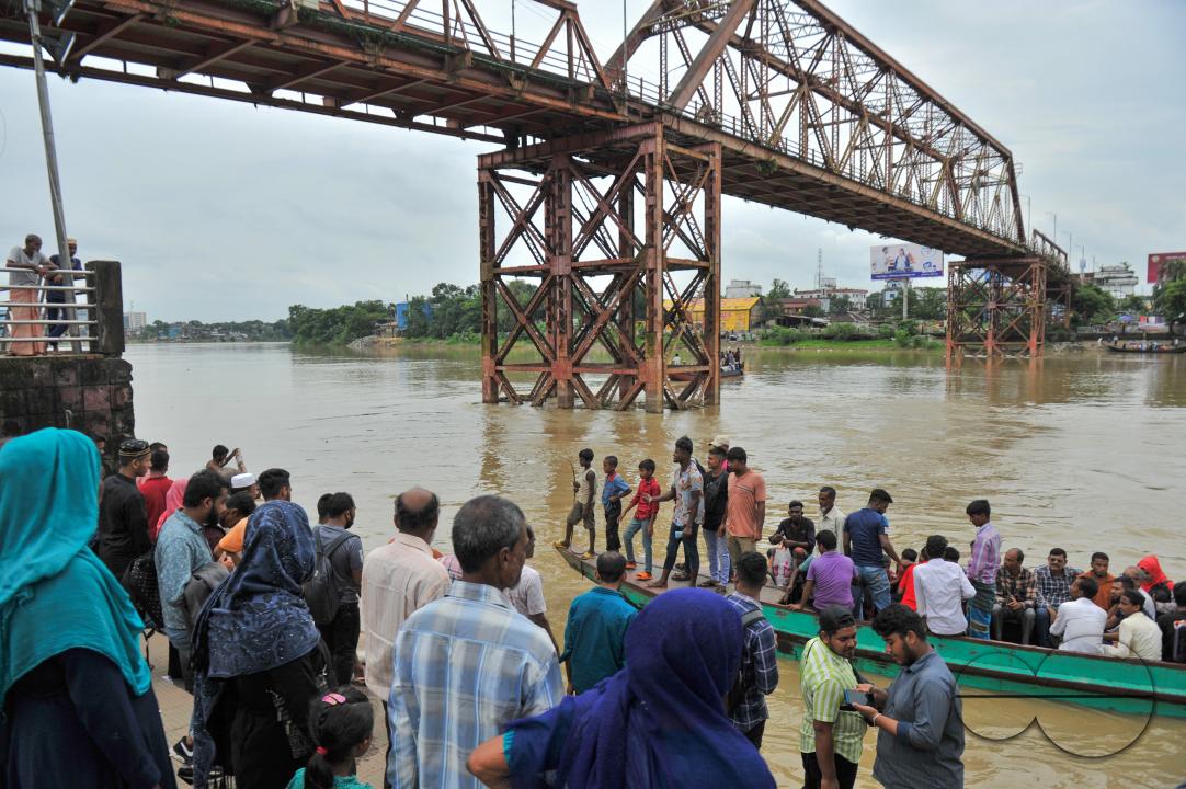 The traditional Sylhet's historic 'Keane Bridge over the Surma River in Sylhet has become vulnerable, with vehicular and human traffic is closed for renovation work