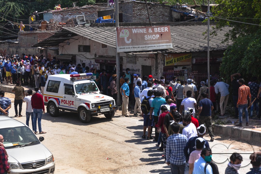 Liquor shop opening after lockdown