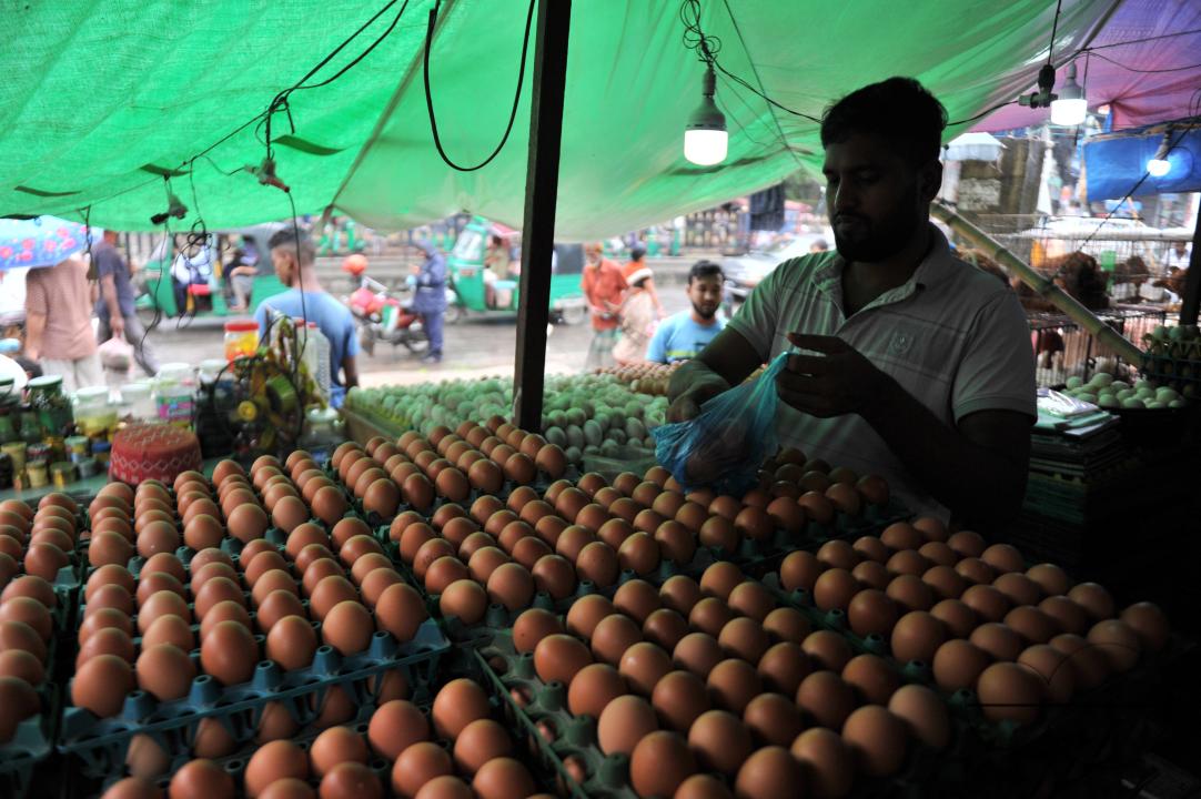 People buying Eggs in 160 Tk per dozen at the Modina market in Sylhet