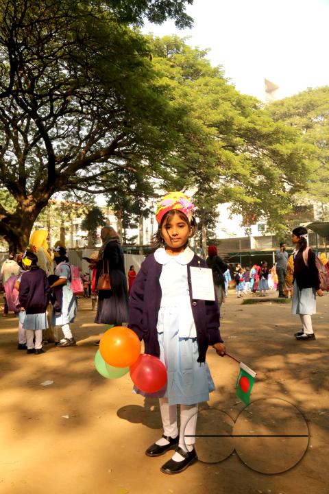 A Bangladeshi child starting her education