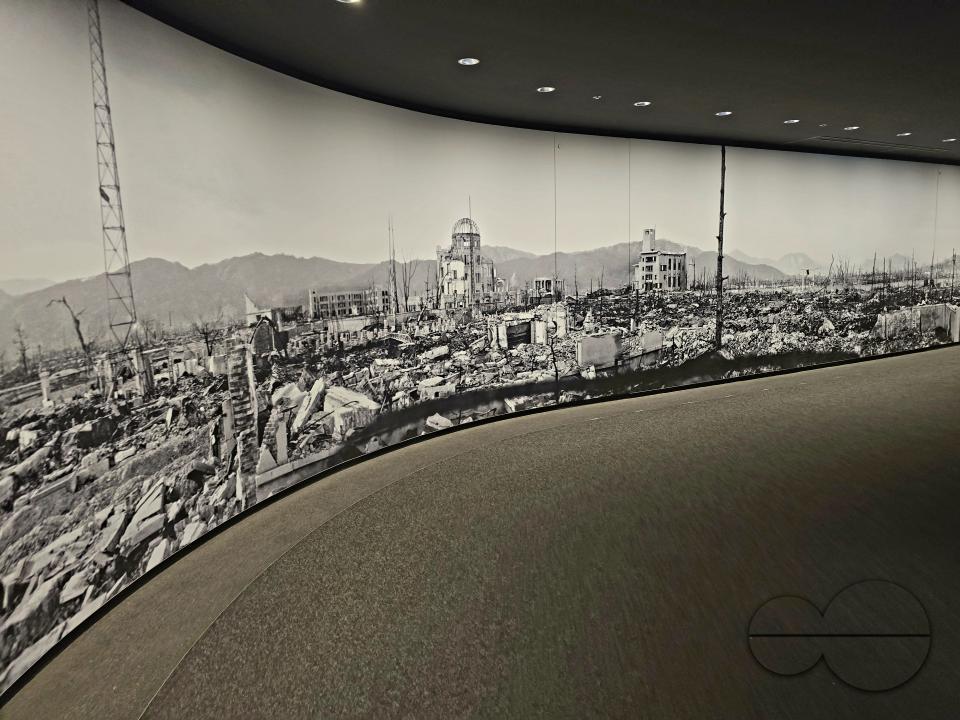 Images, artefacts, childrens paintings, articles of clothing of survivors-all from the atomic bombing of Hiroshima, displayed at the Hiroshima Peace Memorial Museum