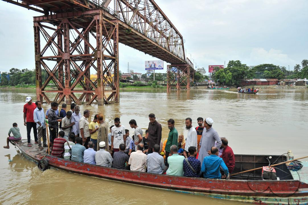 The traditional Sylhet's historic 'Keane Bridge over the Surma River in Sylhet has become vulnerable, with vehicular and human traffic is closed for renovation work