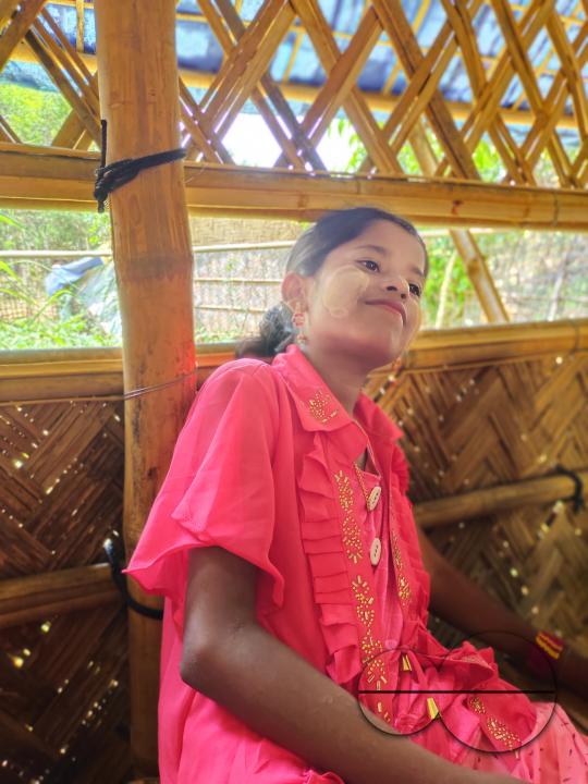 Portrait of a girl at the Balukhali refugee camp