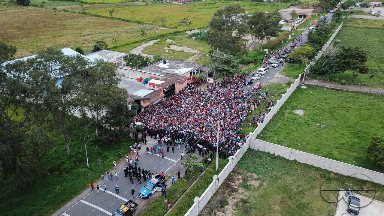 Migrant Caravan from Honduras from Above