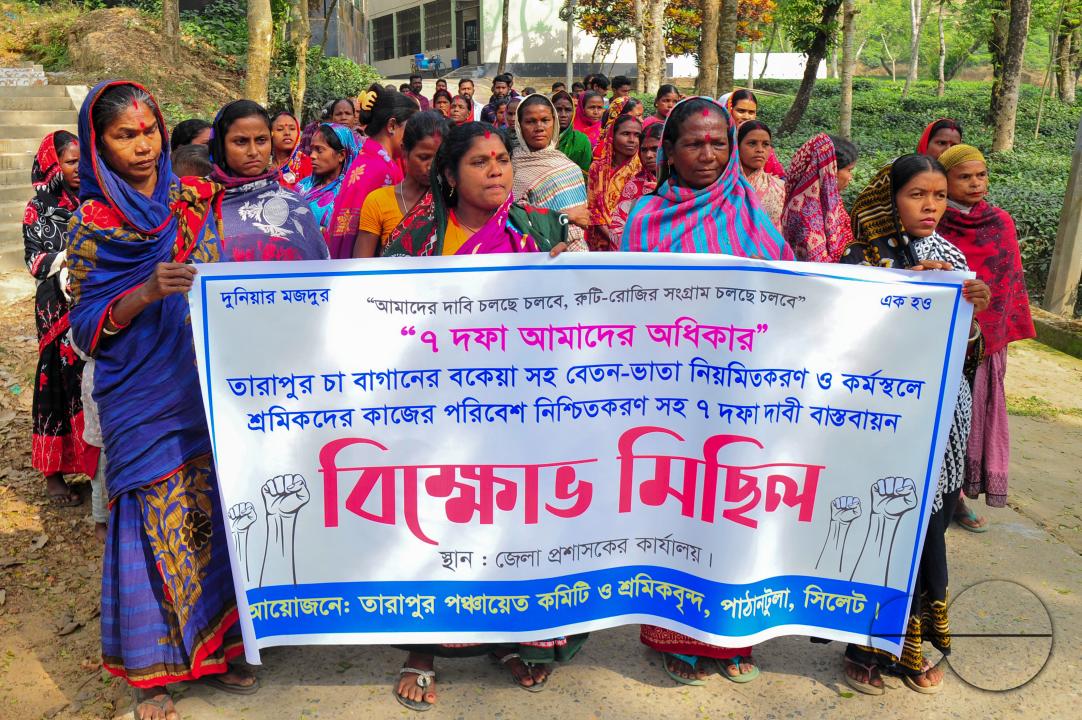 The workers of Tarapur tea garden in Sylhet went on strike after not getting their wages for two weeks