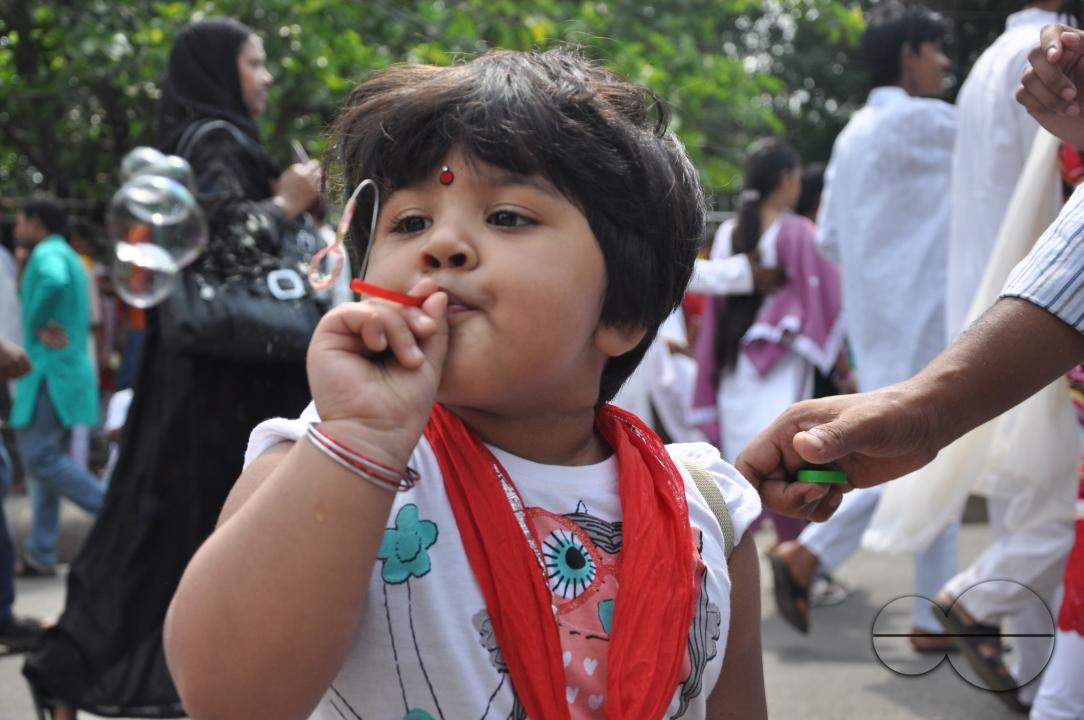 Portrait of a little girl during the New year celebrations