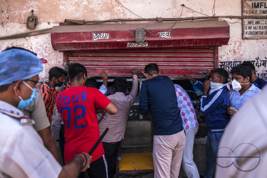 Liquor shop opening after lockdown