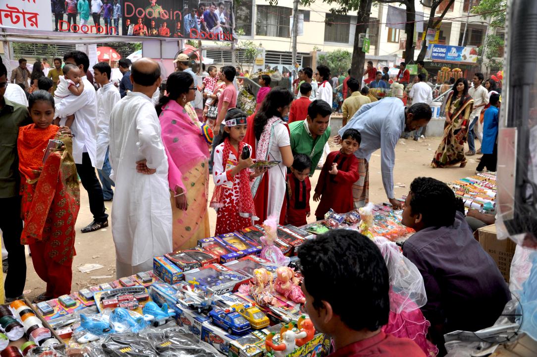 Street vendors during the New year celebrations