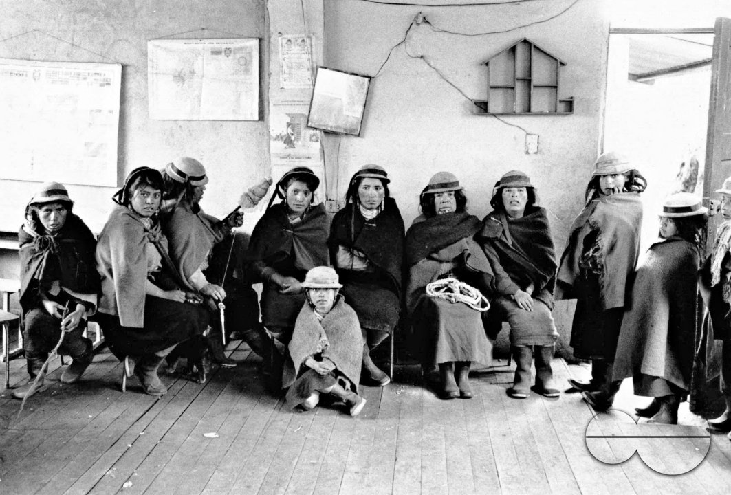ECUADOR NATIVE QUECHUA WOMEN AT A MEETING, 1991