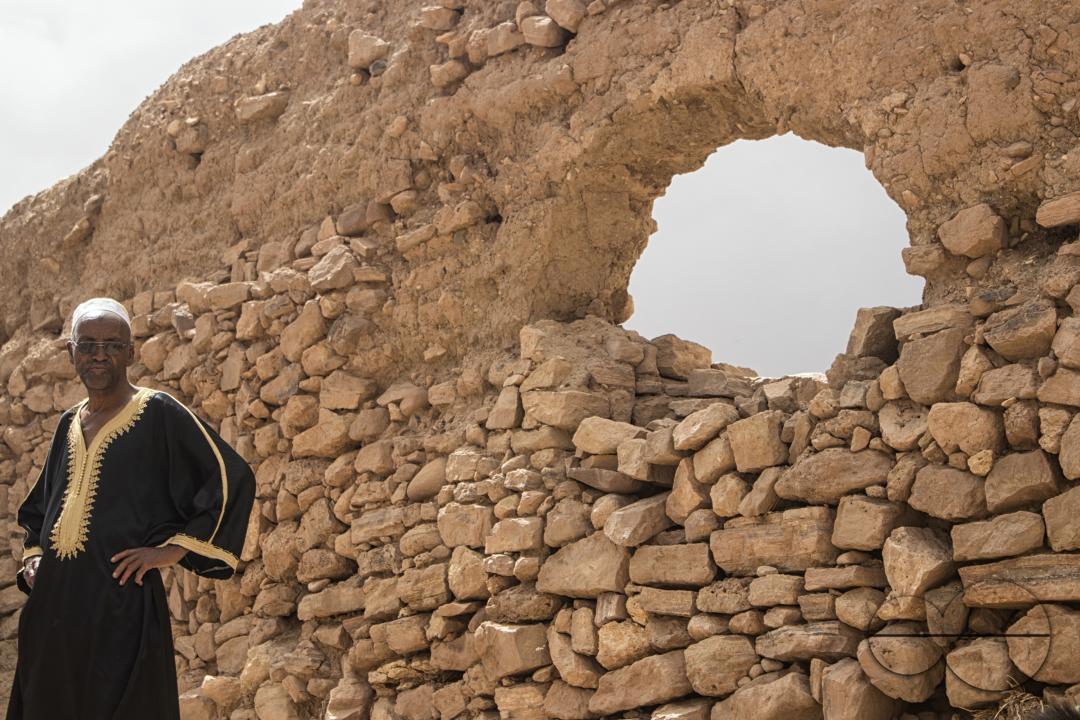 A portrait of a local arab man from the village of Merzouga, a small Moroccan town in the Sahara Desert, near the Algerian border