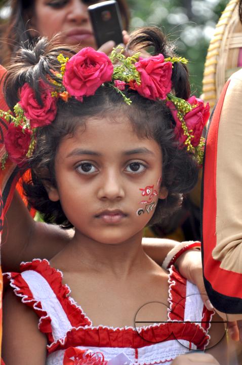 Portrait of a little girl during the New year celebrations
