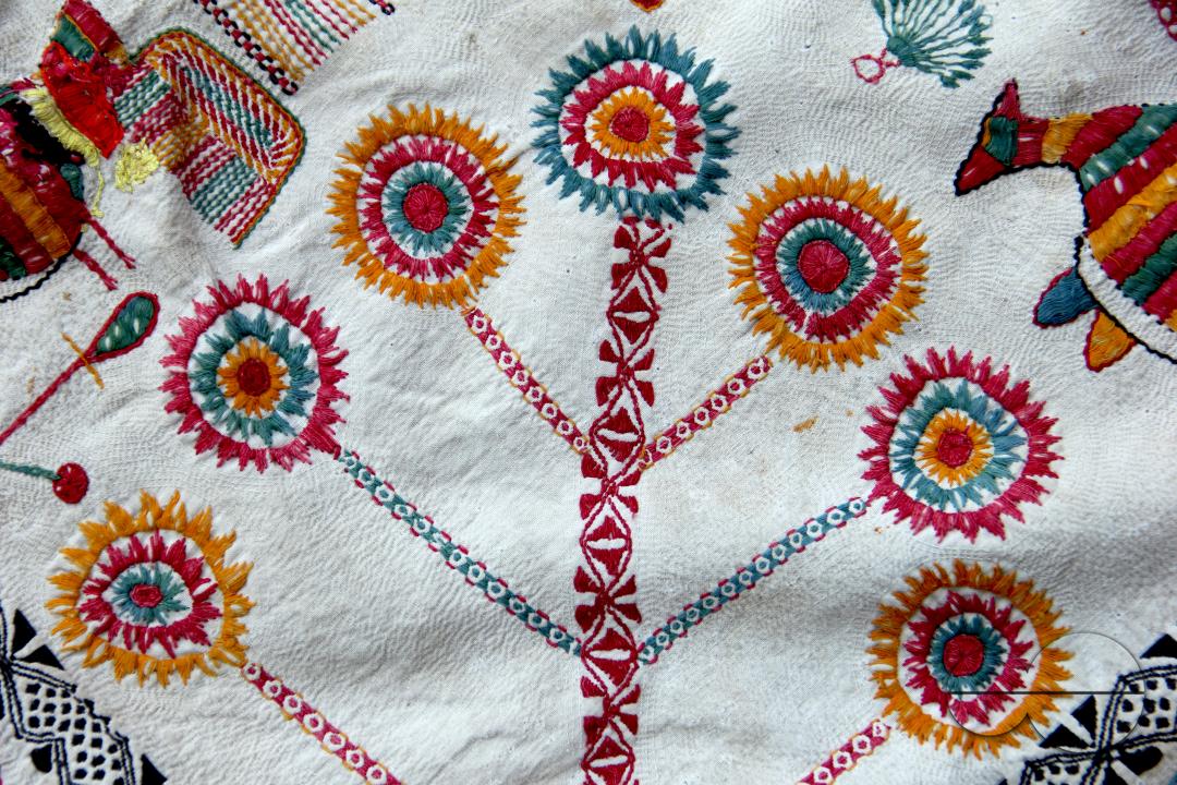 Nakshi kantha, a type of embroidered quilt, is a centuries-old Bengali art tradition of the Bengal region, notable in Bangladesh and Indian states of West Bengal, Tripura and part of Assam