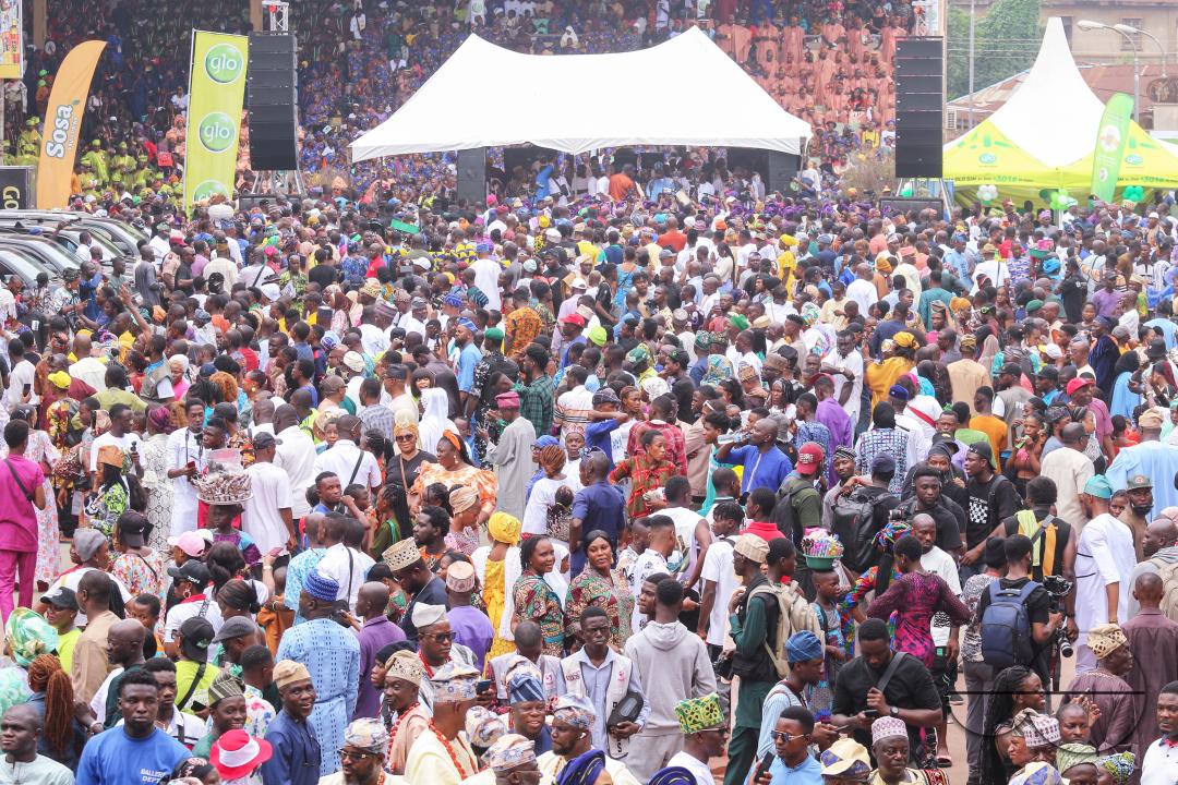 Ijebu Indigenes attend and perform during the colorful Ojude Oba festival in Ijebu