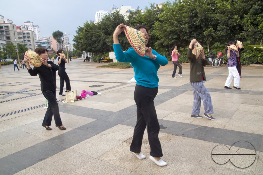 CHINA Elderly people practicing Tai Chi and other martial arts in a park in Kunming, Yunnan province..