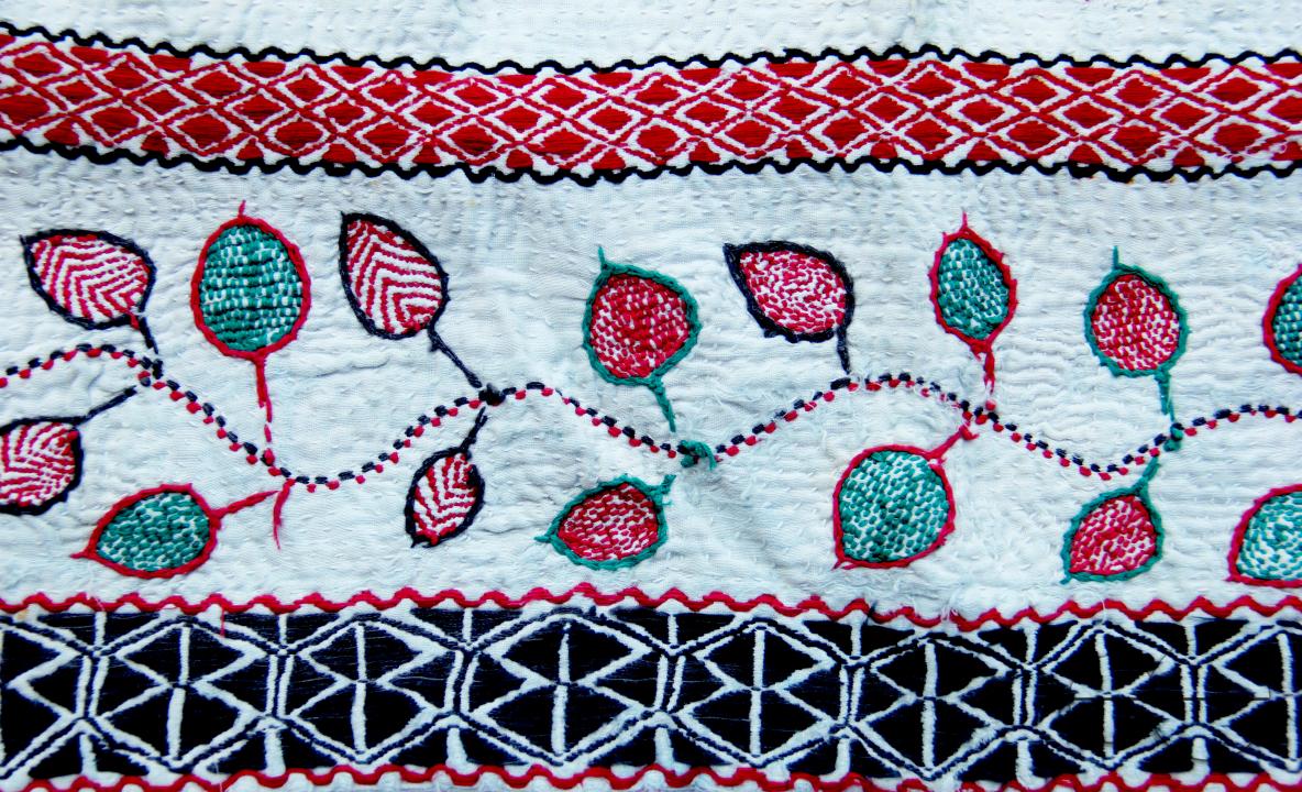 Nakshi kantha, a type of embroidered quilt, is a centuries-old Bengali art tradition of the Bengal region, notable in Bangladesh and Indian states of West Bengal, Tripura and part of Assam