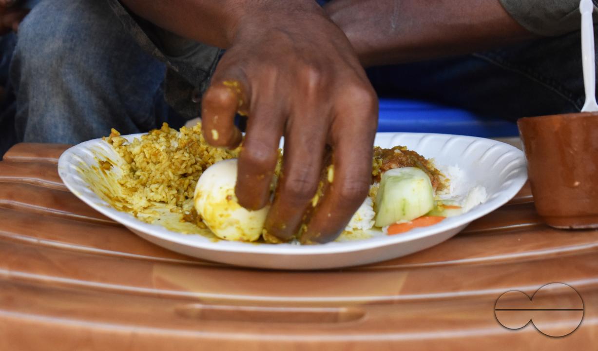 A plate of food at a shop outside the Balukhali refugee camp