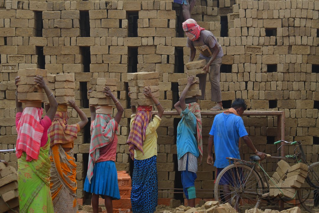 Brick field during a government-imposed nationwide lockdown