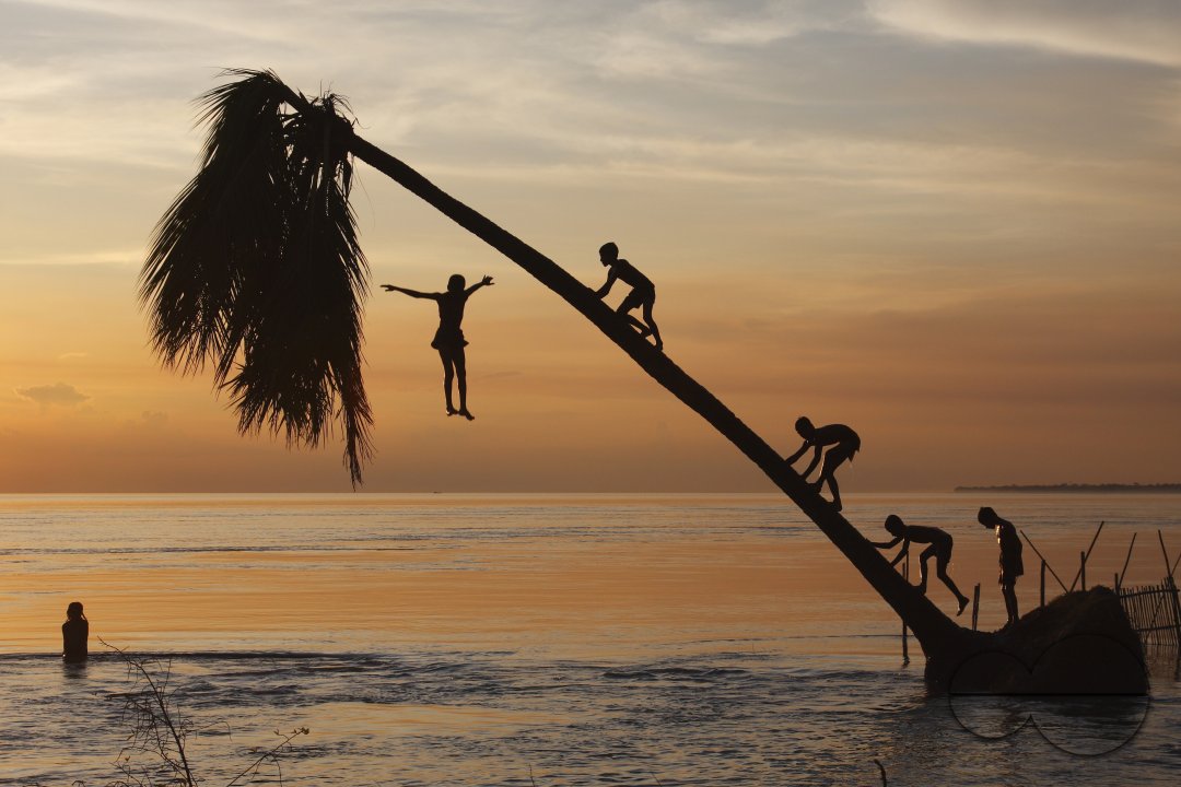 Childhood fun at Padma river.