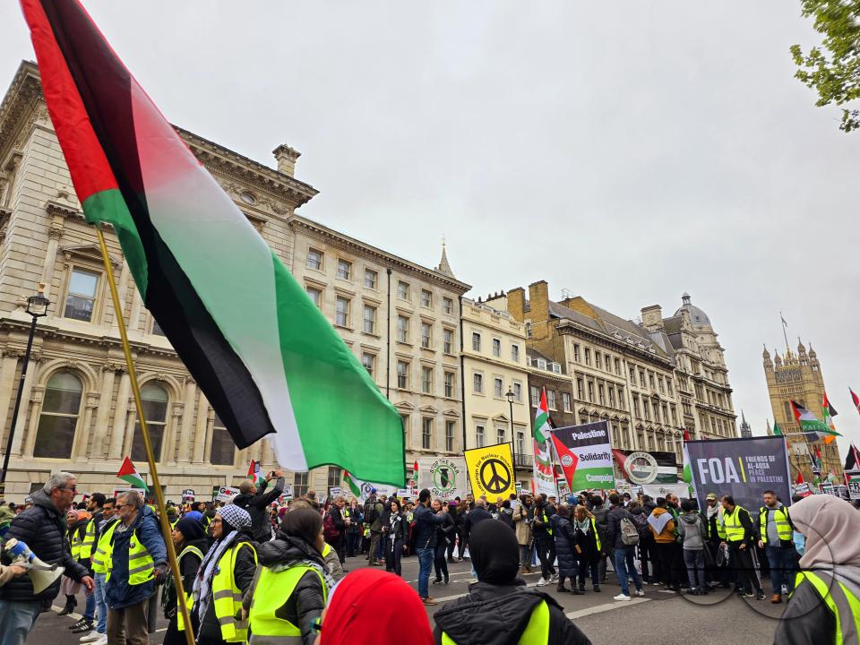 Thousands of Pro-Palestinians gathered for the Palestine Solidarity Campaign (PSC) demonstration in the capital to call for an immediate ceasefire in Gaza