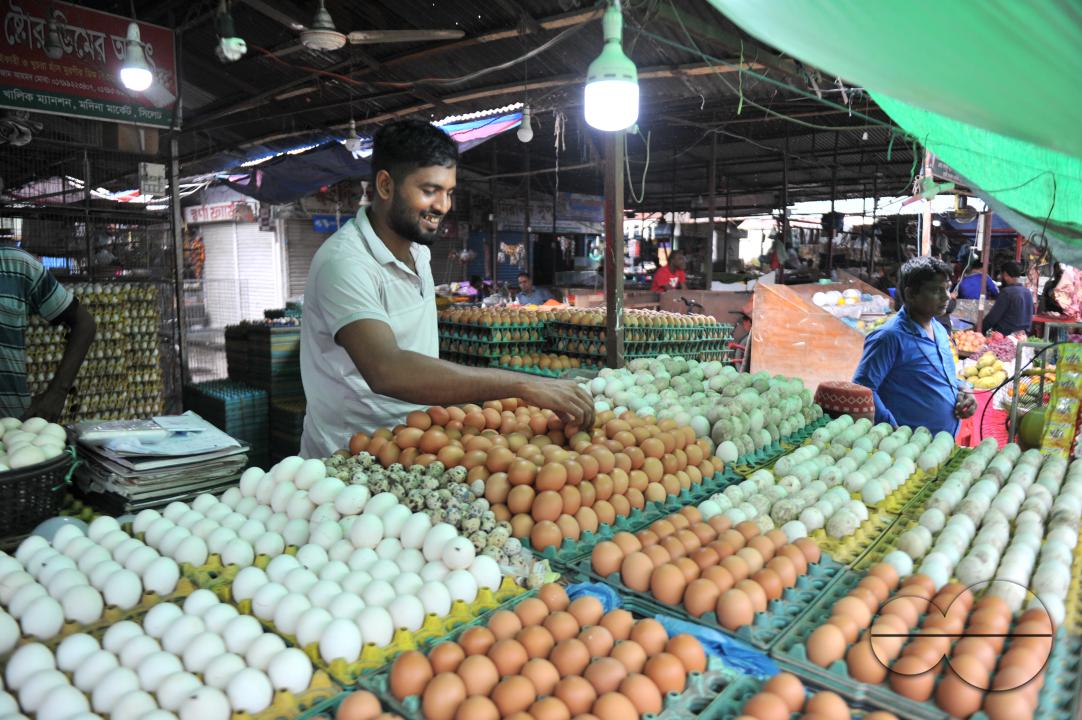 People buying Eggs in 160 Tk per dozen at the Modina market in Sylhet