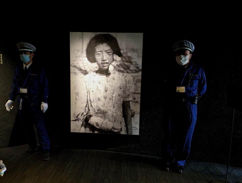 Images, artefacts, childrens paintings, articles of clothing of survivors-all from the atomic bombing of Hiroshima, displayed at the Hiroshima Peace Memorial Museum