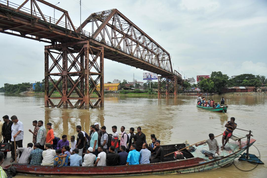 The traditional Sylhet's historic 'Keane Bridge over the Surma River in Sylhet has become vulnerable, with vehicular and human traffic is closed for renovation work