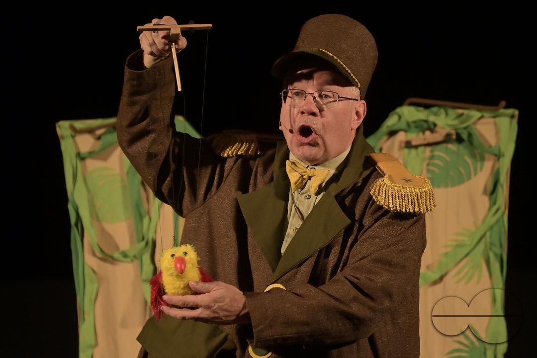 American puppeteer performs with puppets during Tripura International Puppet Utsav 2024 organized by Tripura Puppet Theatre to celebrate 50 years of puppetry excellence