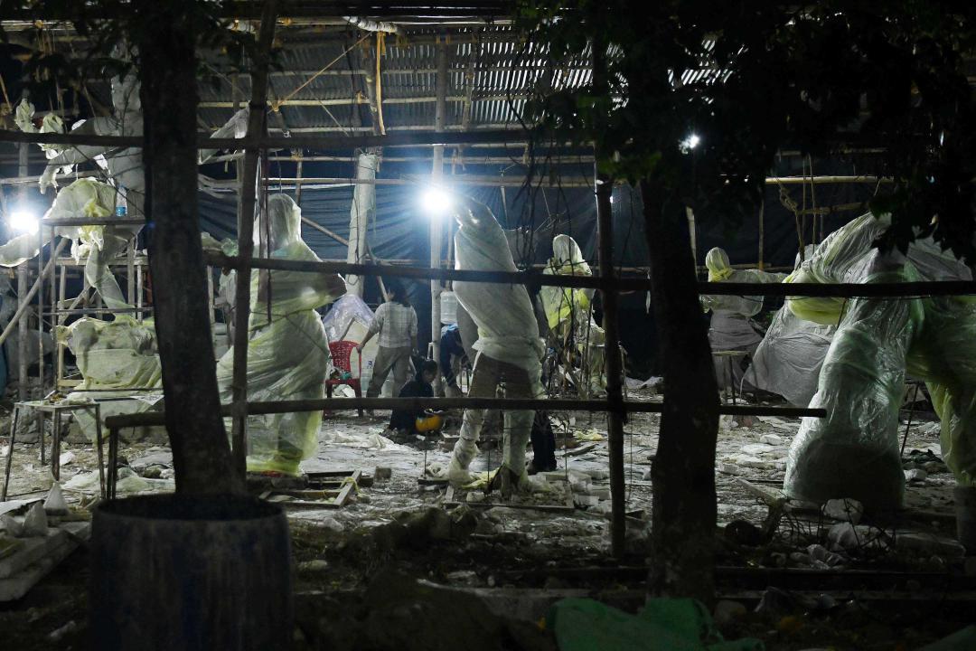 Sculptures at a Sculpture Workshop (for Varanasi) organised by Ministry of Railway (Govt of India) and the Ministry of Culture (Govt of India) in Nazrul Kala Kshetra at Agartala