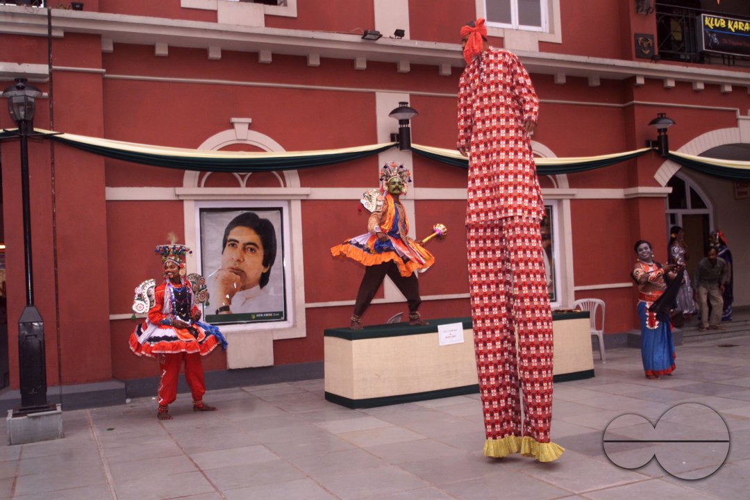 South Indian dancers perform during a stage show at a dance festival in Kolkata, India