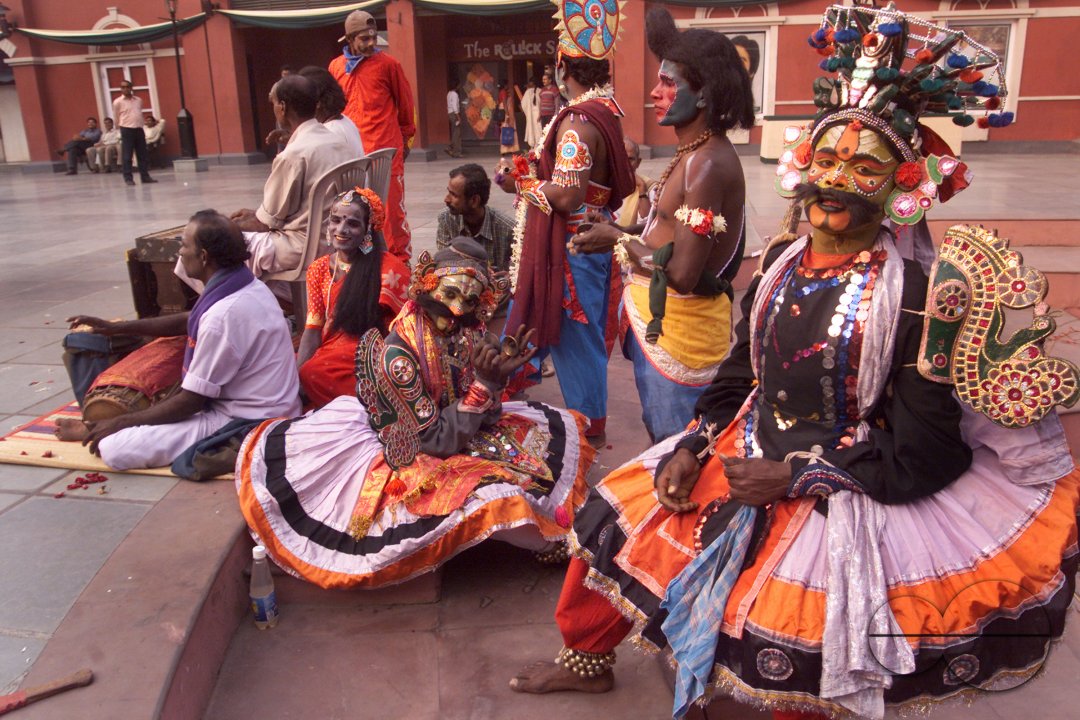 South Indian dancers perform dance during a stage show at a dance festival in Kolkata, India