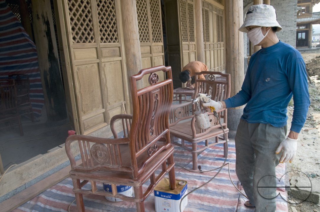CHINA Migrant workers from the countryside working in restoration in Yunnan province.