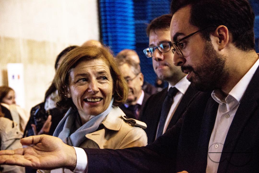 Florence Parly - Minister of Armed Forces, and Mounir Mahjoubi - Secretary of State for Digital, at the Directorate General of Armaments - Information Management (DGA - MI), the French Government Defense procurement and technology agency responsible for