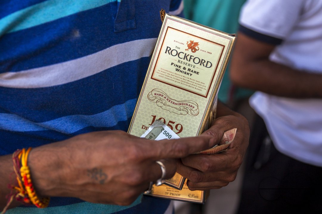 Liquor shop opening after lockdown