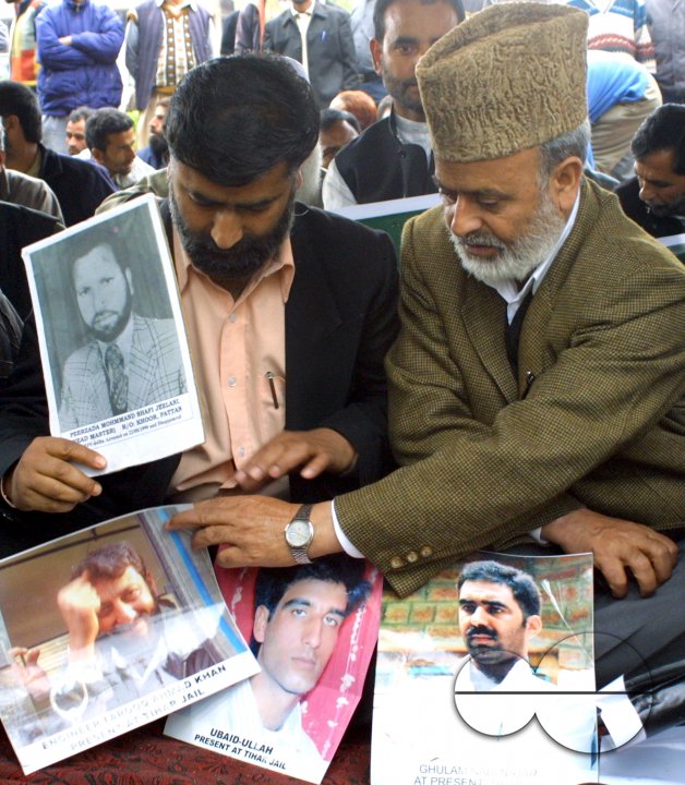 The leader and activists of APHC, a separatist political alliance, are holding a day-long peaceful protest