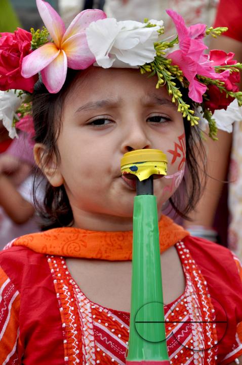 Portrait of a little girl during the New year celebrations