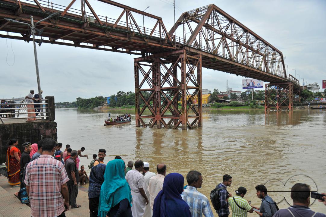 The traditional Sylhet's historic 'Keane Bridge over the Surma River in Sylhet has become vulnerable, with vehicular and human traffic is closed for renovation work