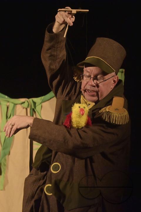 American puppeteer performs with puppets during Tripura International Puppet Utsav 2024 organized by Tripura Puppet Theatre to celebrate 50 years of puppetry excellence