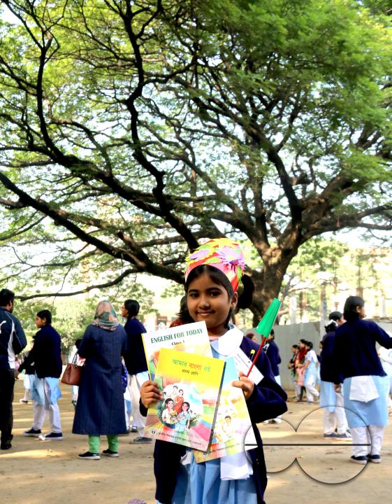 A Bangladeshi child starting her education