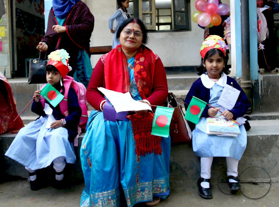 A Bangladeshi child starting her education