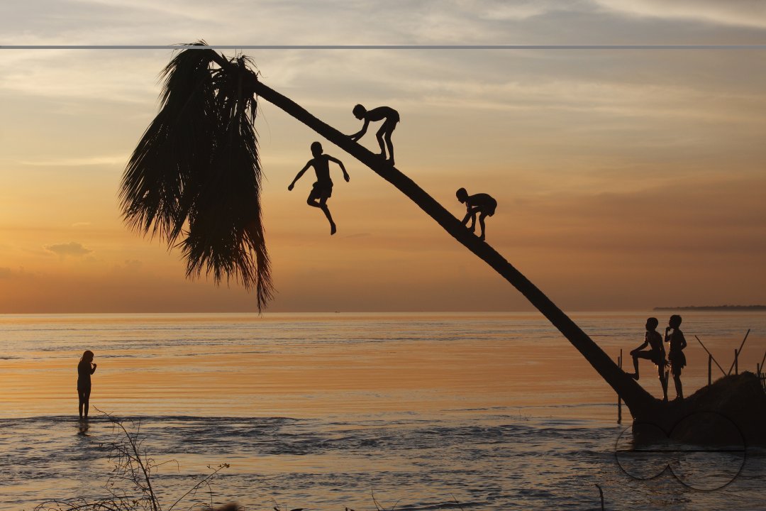 Childhood fun at Padma river.