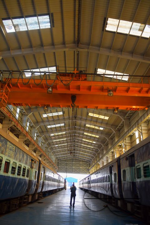 Deserted view of the railway station during lockdown